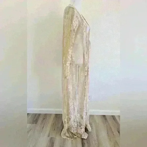 Misguided Premium Lace Maxi Kimono Size 6 - Picture 4 of 10